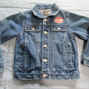 Little Boys Harley Davidson Motorcycles Denim Trucker Jean Jacket Sz 6/7